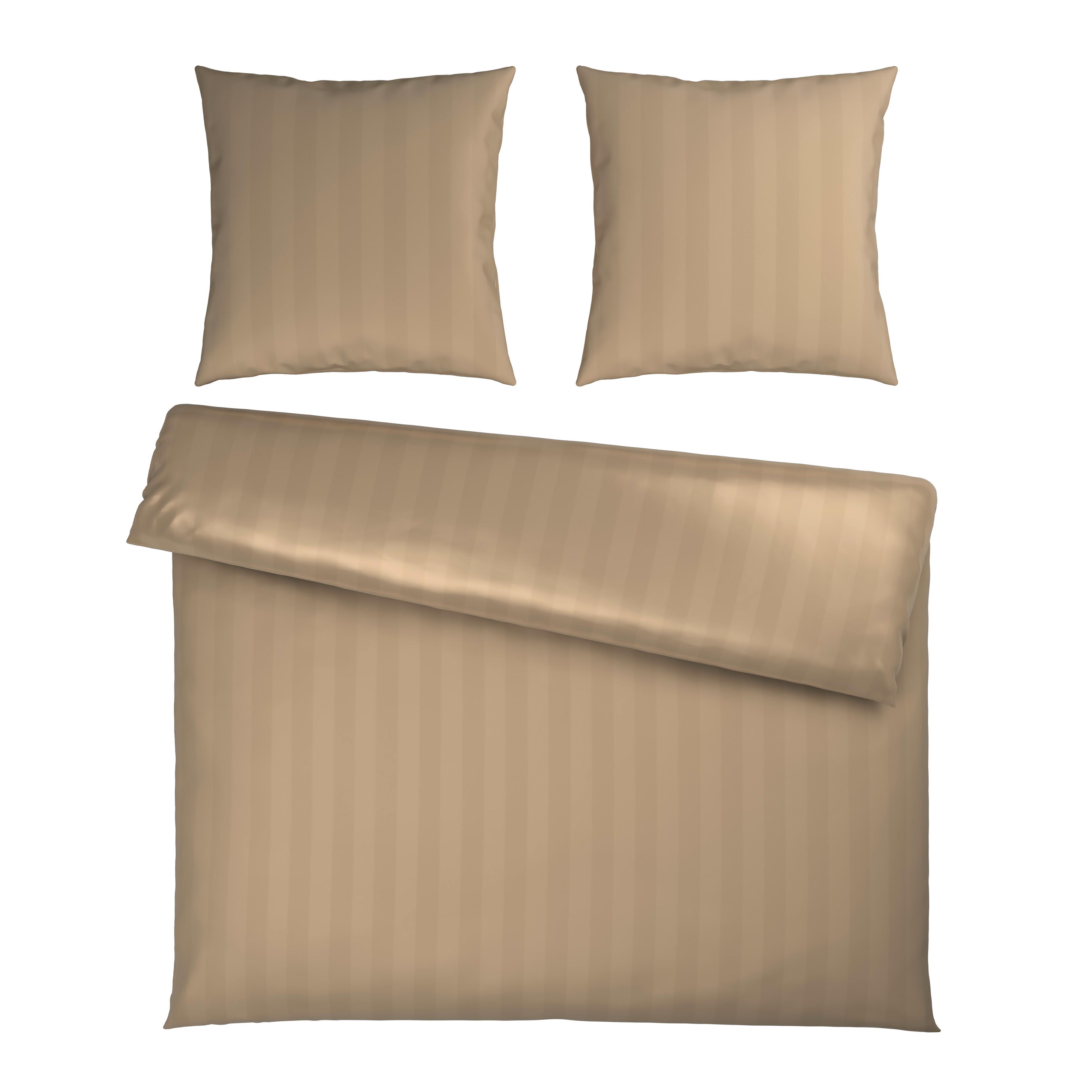 Bettwäsche Xenia Streif XXL Beige ca. 200x200cm - Beige, MODERN, Textil (200/200cm) - Premium Living