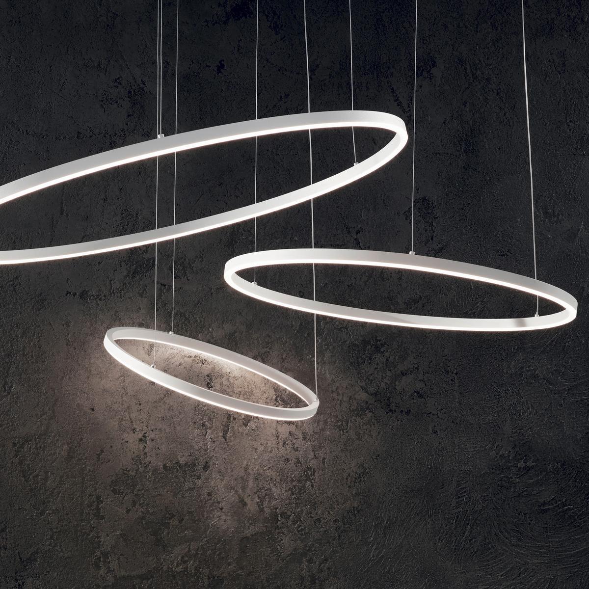 LED-Hängeleuchte Oracle Weiß max. 55 Watt - Weiß, Design, Kunststoff/Metall (90/90/27,5/202cm) - Ideal Lux