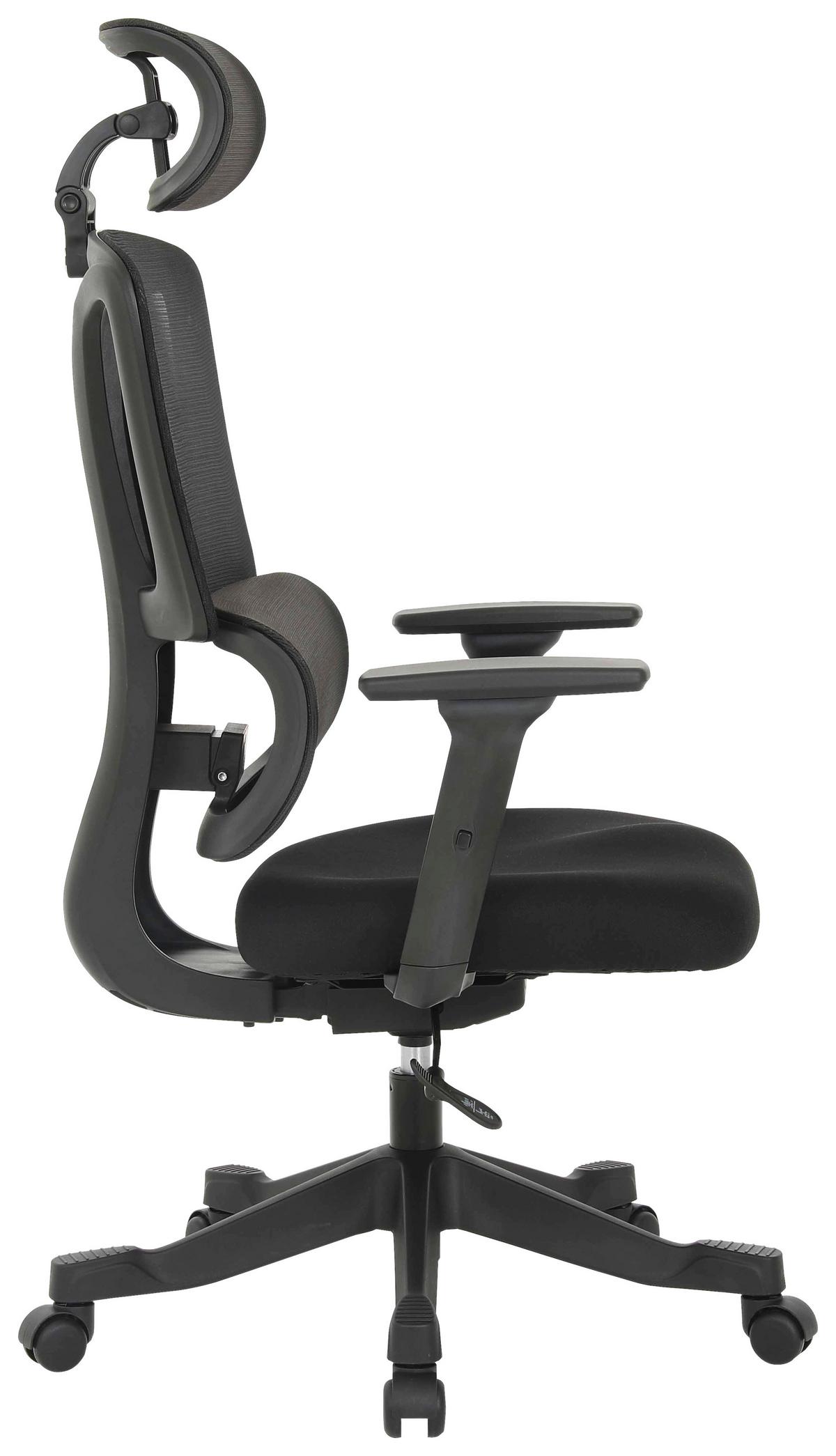 Drehstuhl Noemi Schwarz - Schwarz, Design, Holz/Kunststoff (65/122-130/62cm) - Mömax