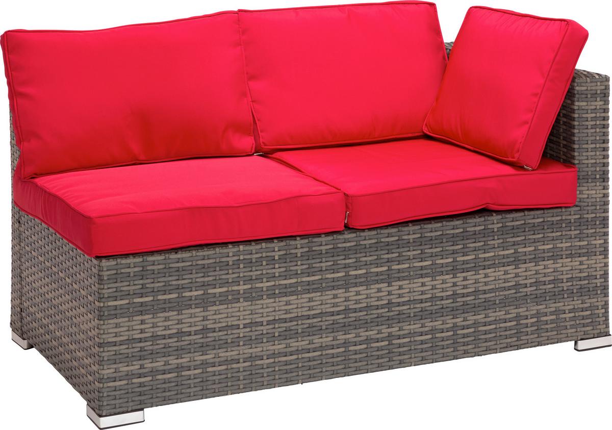 Lounge Garnitura Leona Rdeča, Rjava, 3-Delni Set - rdeča/rjava, Moderno, kovina/umetna masa (146/199cm) - Modern Living