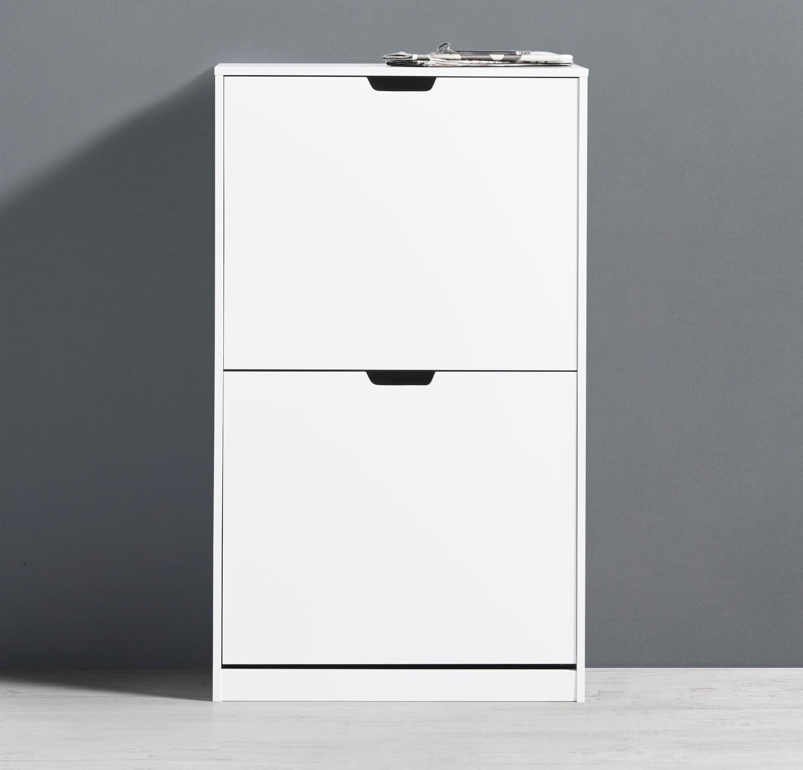 Schuhkipper in Weiß 'Basic' - Weiß, MODERN, Holz (56/93/30cm) - Bessagi Home