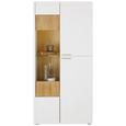 Vitrine aus Eiche massiv - Edelstahlfarben/Eichefarben, MODERN, Glas/Holz (73/165/40cm) - Premium Living Vitrine aus Eiche massiv - Edelstahlfarben/Eichefarben, MODERN, Glas/Holz (73/165/40cm) - Premium Living