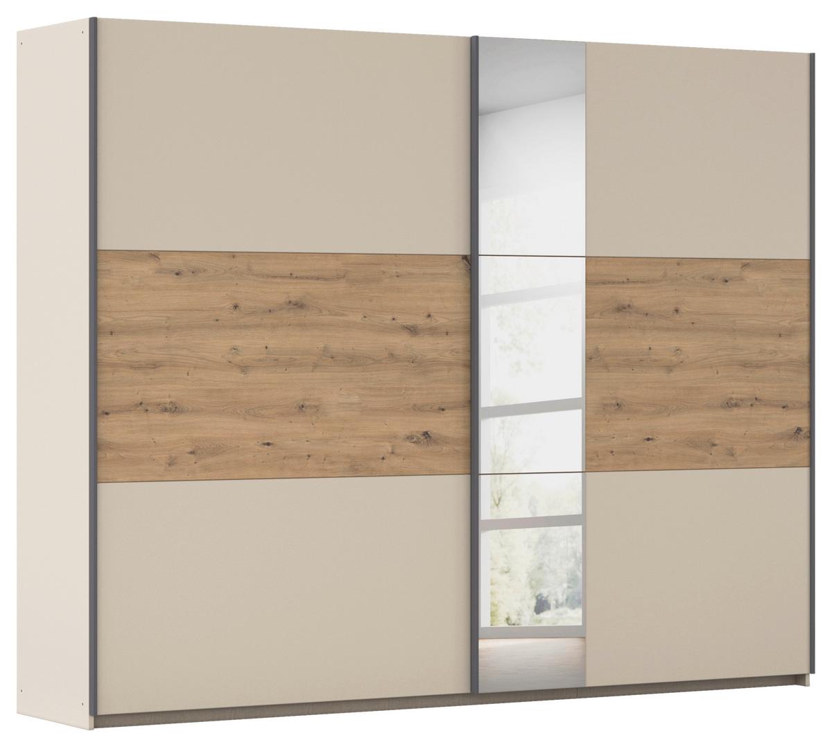 Schwebetürenschrank Ellmau Champagner/Eiche Artisan - Champagner/Eiche Artisan, KONVENTIONELL, Holzwerkstoff/Metall (261/210/59cm) - Premium Living