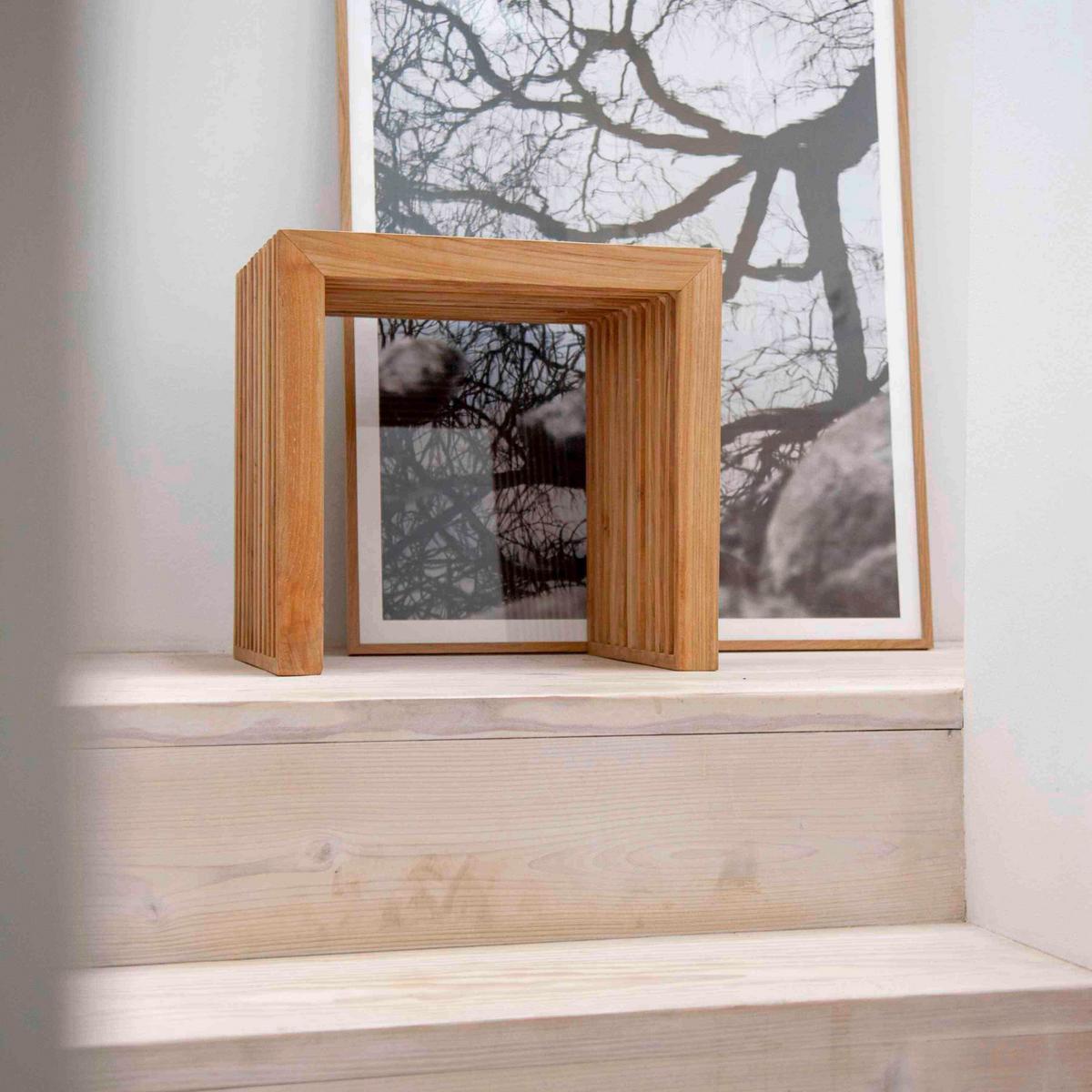 Hocker "Rib", Teak Innenhöhe ca. 39 cm - Teakfarben, KONVENTIONELL, Holz (45/43/35cm) - MID.YOU