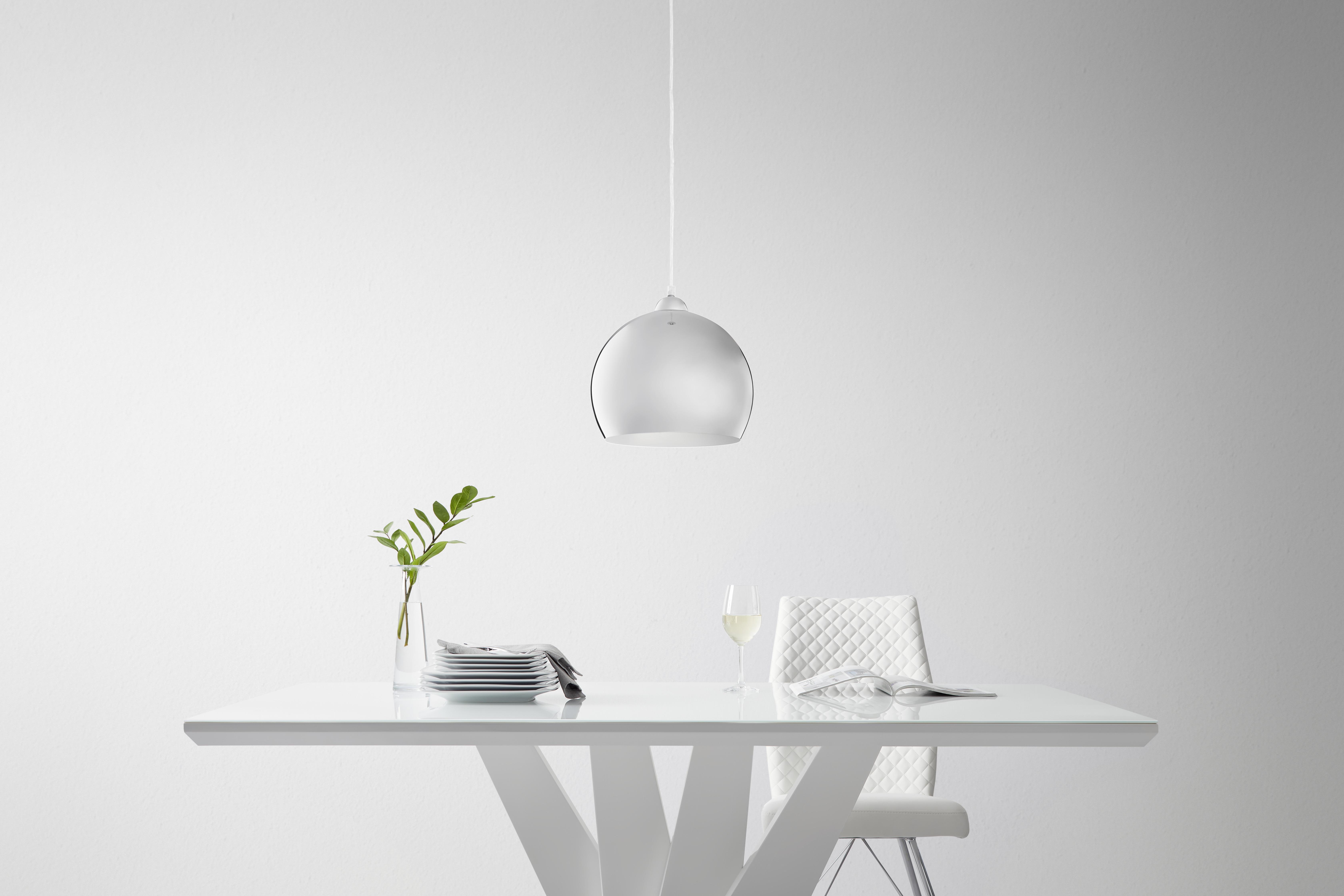 Hängeleuchte Konrad max. 60 Watt - Chromfarben, Modern, Glas/Kunststoff (30/120cm) - Modern Living