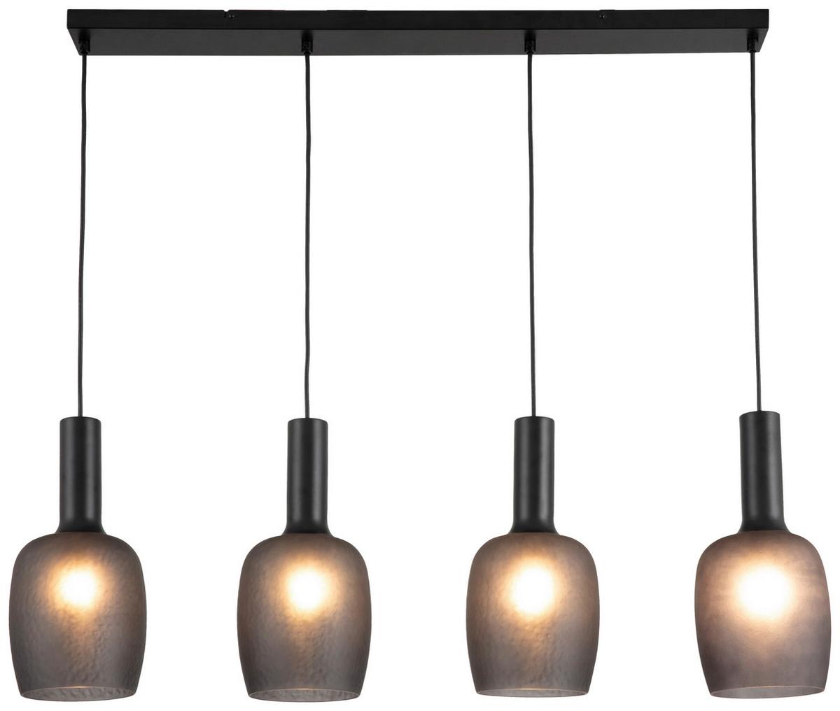 LAMPA WISZĄCA SUNA - czarny chrom, Trend, metal/szkło (98/15/140cm) - Novel