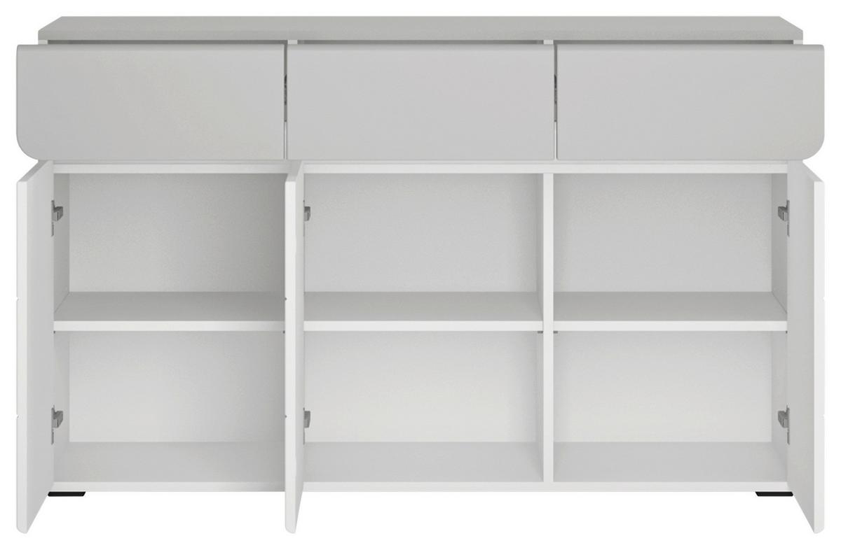 Komoda Flexi - siva visoki sjaj/bijela, Moderno, drvni materijal/plastika (126/77/41,6cm) - Premium Living