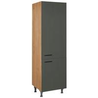 Geschirrschrank Easytouch Grün - Eichefarben/Schwarz, MODERN, Holzwerkstoff/Metall (60/216,6/58cm) - Nobilia