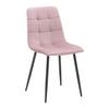Stuhl Ria Rosa Samt Gepolstert - Schwarz/Rosa, MODERN, Holz/Textil (43,5/87/54cm) - Bessagi Home