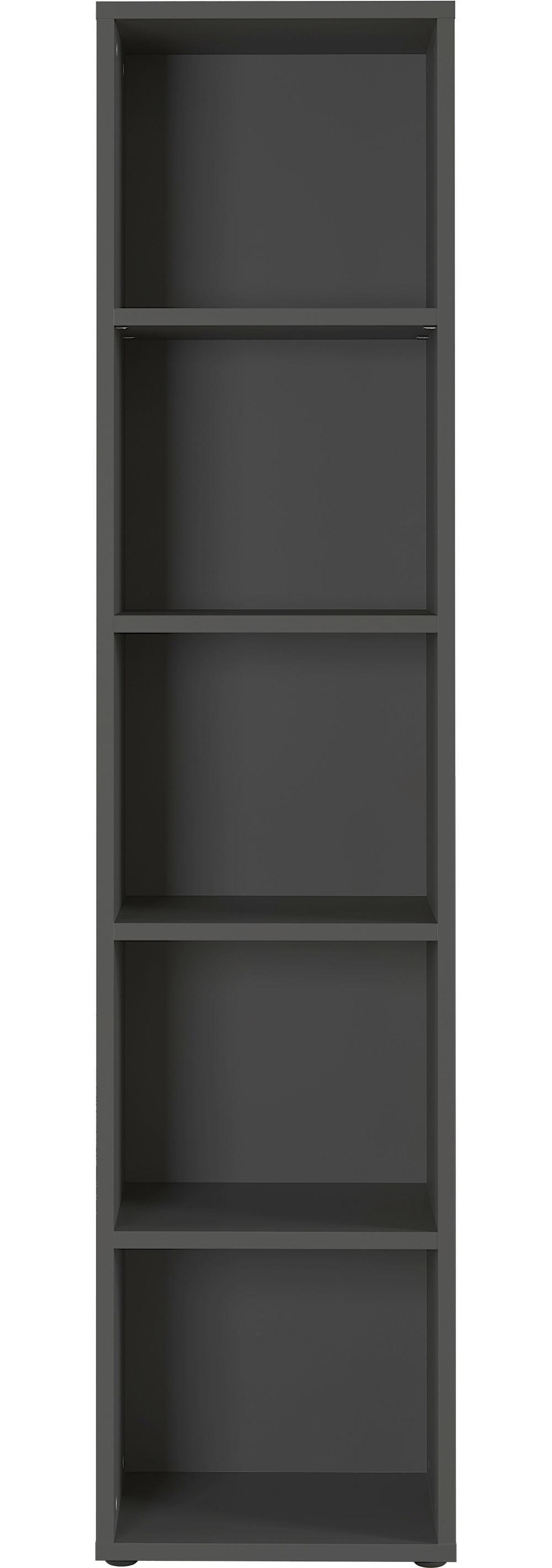 Regal Ribera in Graphitfarben - Graphitfarben/Schwarz, Modern, Holzwerkstoff/Kunststoff (45/197/40cm) - Premium Living