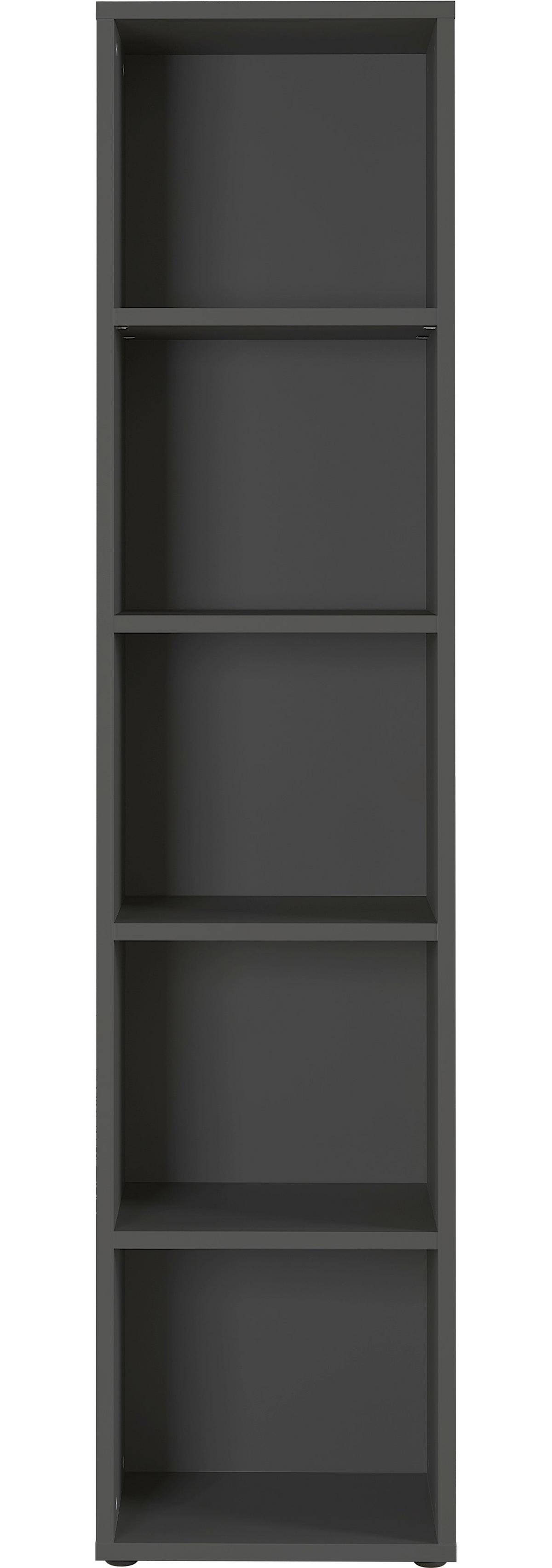 Regal Ribera in Graphitfarben - Graphitfarben/Schwarz, MODERN, Holzwerkstoff/Kunststoff (45/197/40cm) - Premium Living