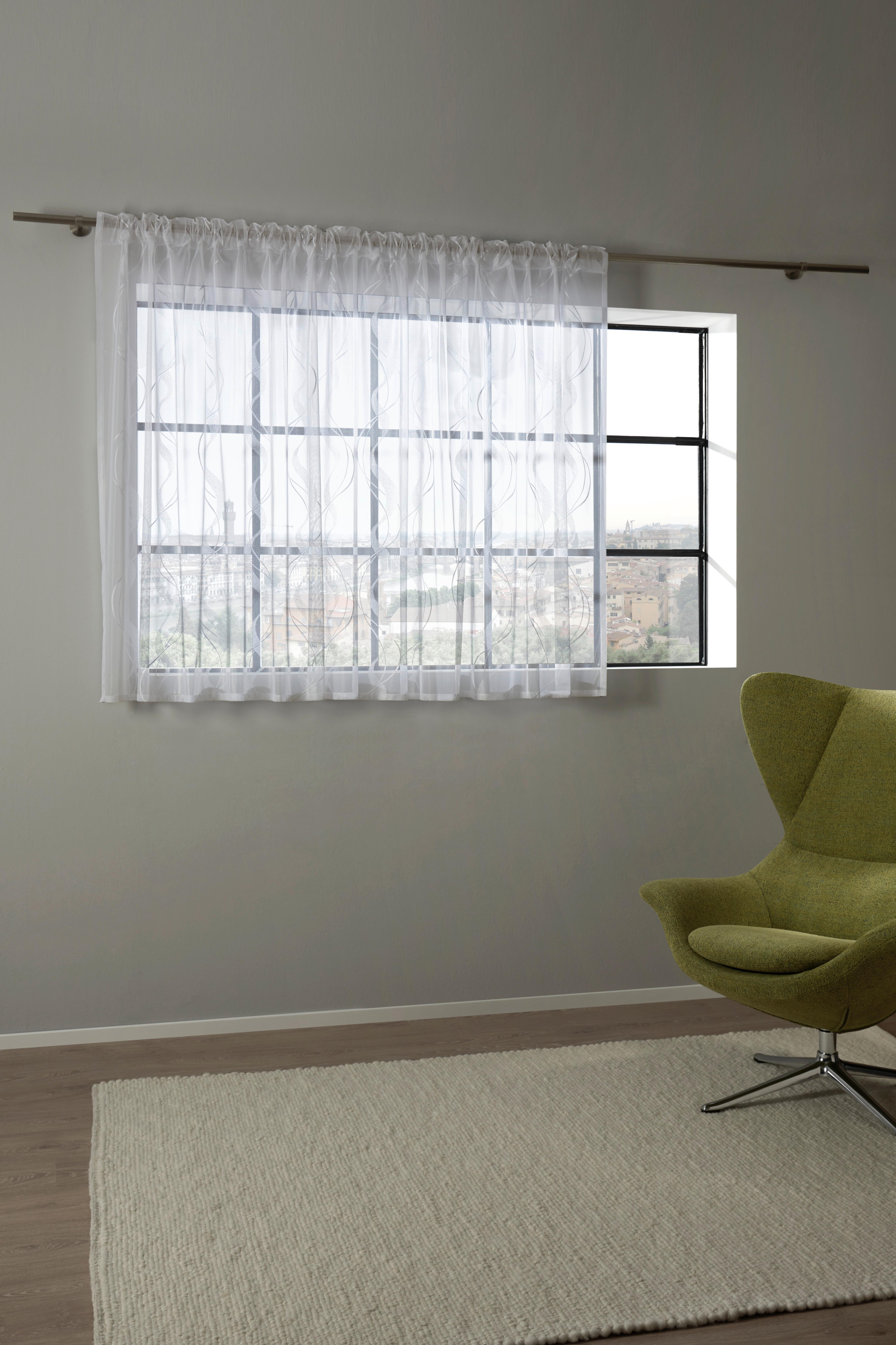 HOTELLGARDIN WAVE STORE 1 - vit, textil (300/145cm) - Modern Living