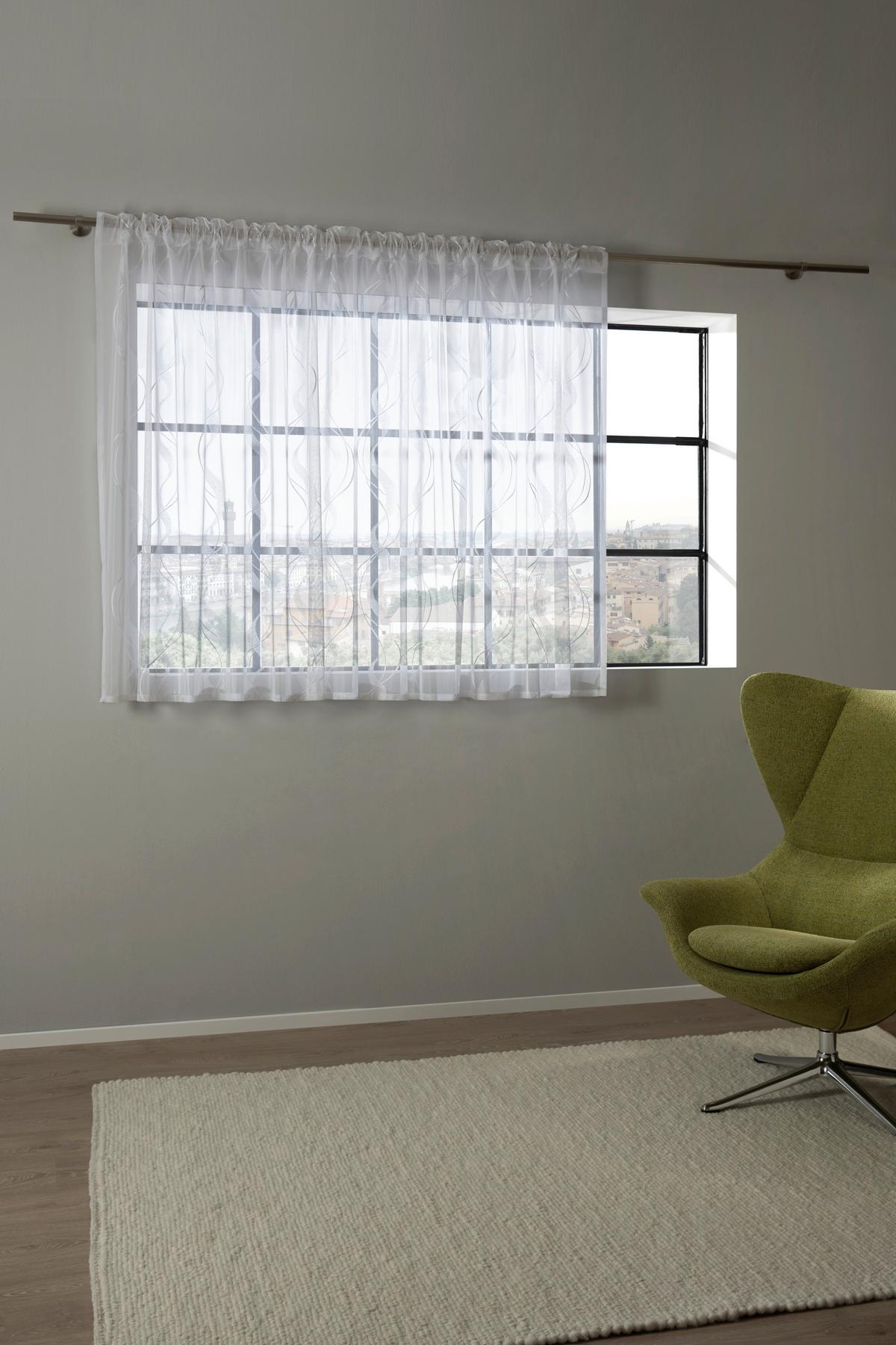 Končana Zavesa Wave - bela, tekstil (300/145cm) - Modern Living