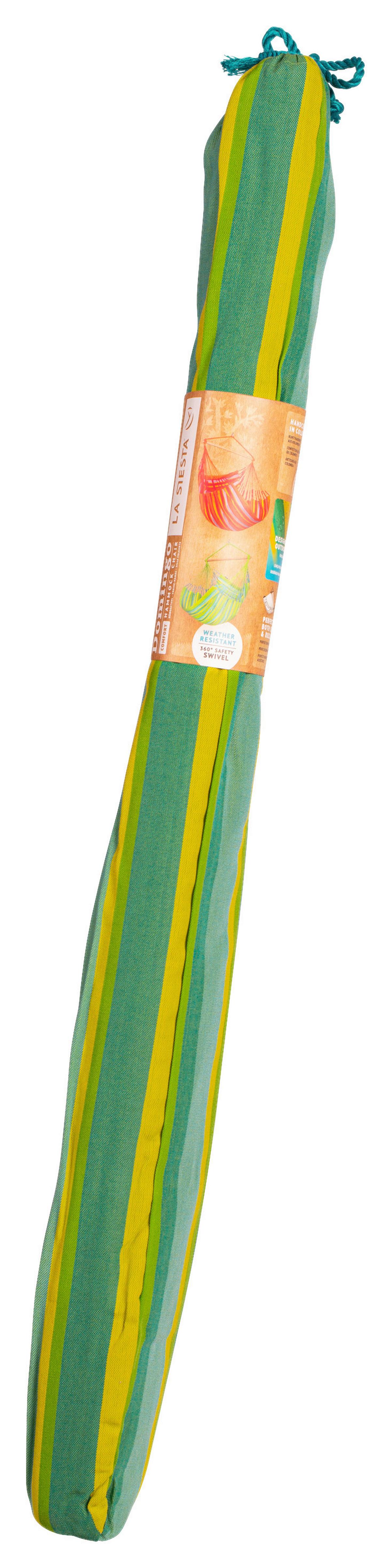 Hängesessel Comfort Hammock Echtholz Gelb/Grün - Gelb/Hellgrün, KONVENTIONELL, Holz/Textil (110/160/180cm) - La Siesta