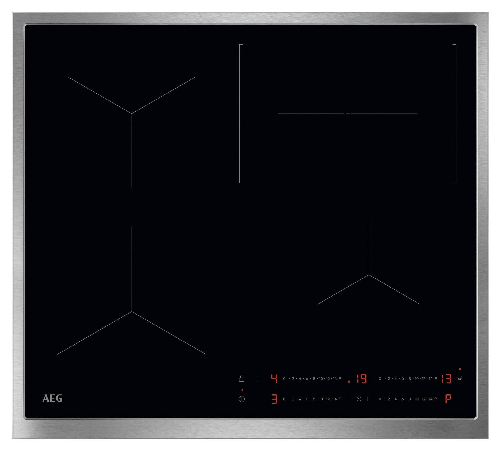 Induktionskochfeld OIO64C00XB Schwarz - Edelstahlfarben/Schwarz, KONVENTIONELL (57,6/4,9/51,6cm) - AEG