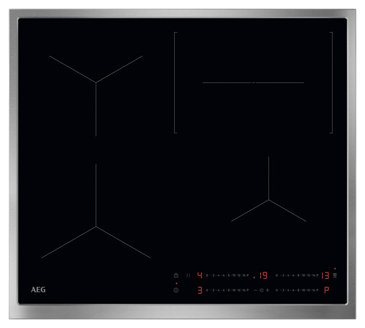 Induktionskochfeld OIO64C00XB Schwarz - Edelstahlfarben/Schwarz, KONVENTIONELL (57,6/4,9/51,6cm) - AEG