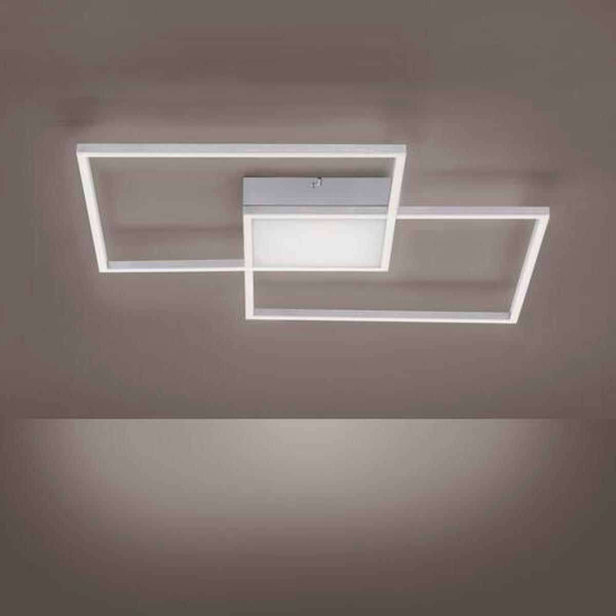 LED-Deckenleuchte Asmin Silberfarben max. 50 Watt - Silberfarben, Design, Kunststoff/Metall (60/60/5,3cm)