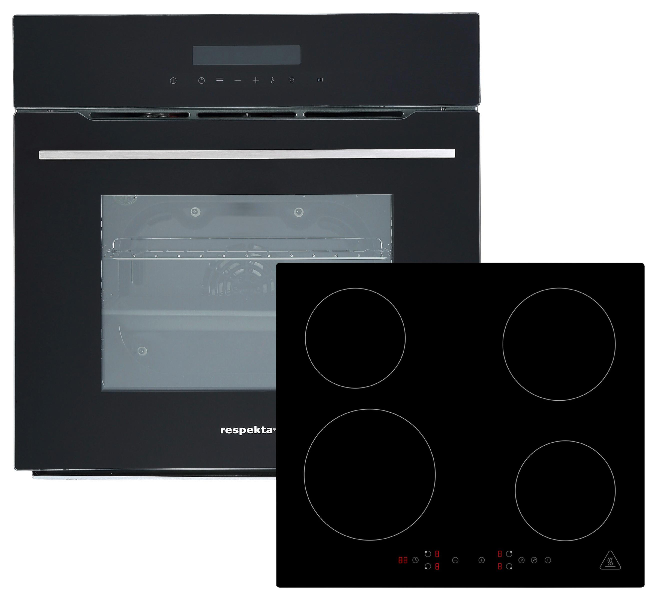Backofenset PyroSet94295i ca. 59,5/59/57,5 cm Schwarz - Schwarz, Trend, Glas/Kunststoff (59,5/59/57,5cm) - Respekta