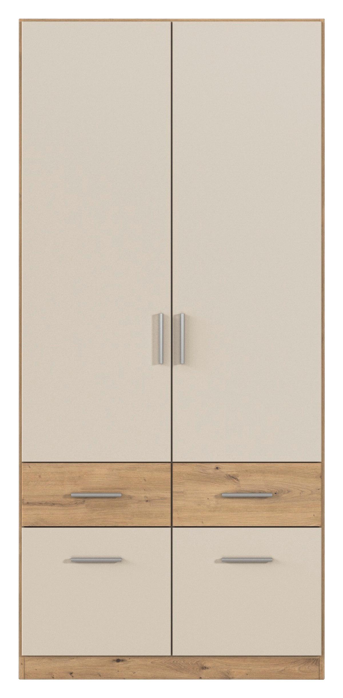 Omara Za Oblačila Celle Super - barve šampanjca/barve aluminija, Konvencionalno, umetna masa/leseni material (91/197/54cm) - Mömax