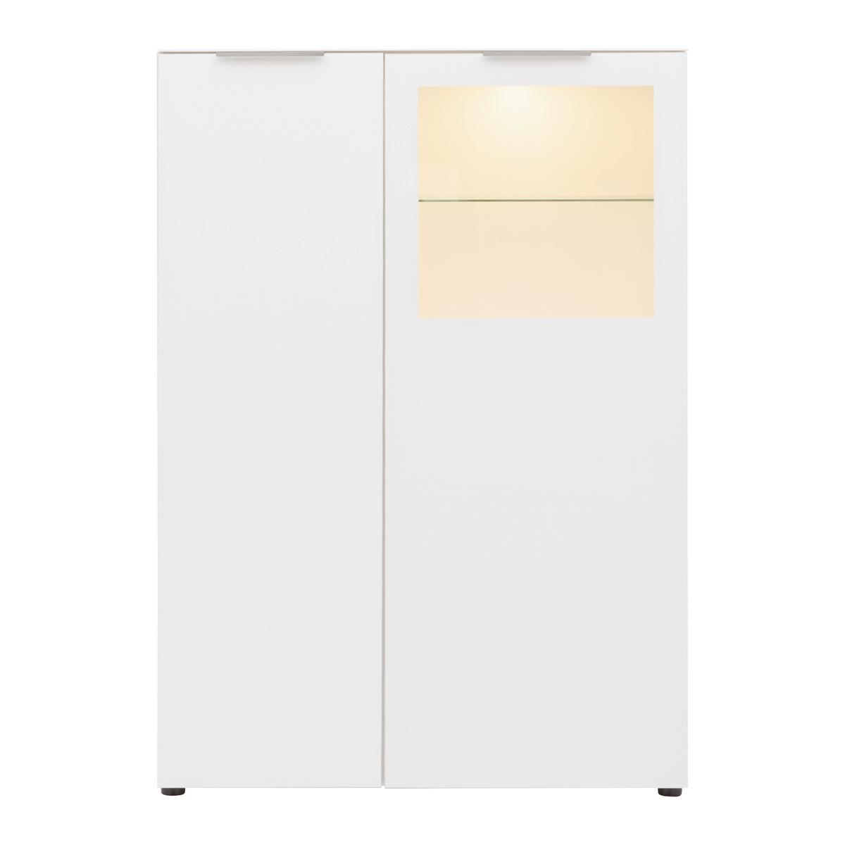 Vitrine Siena Weiß - Chromfarben/Schwarz, MODERN, Glas/Holzwerkstoff (105/151/40cm) - Premium Living