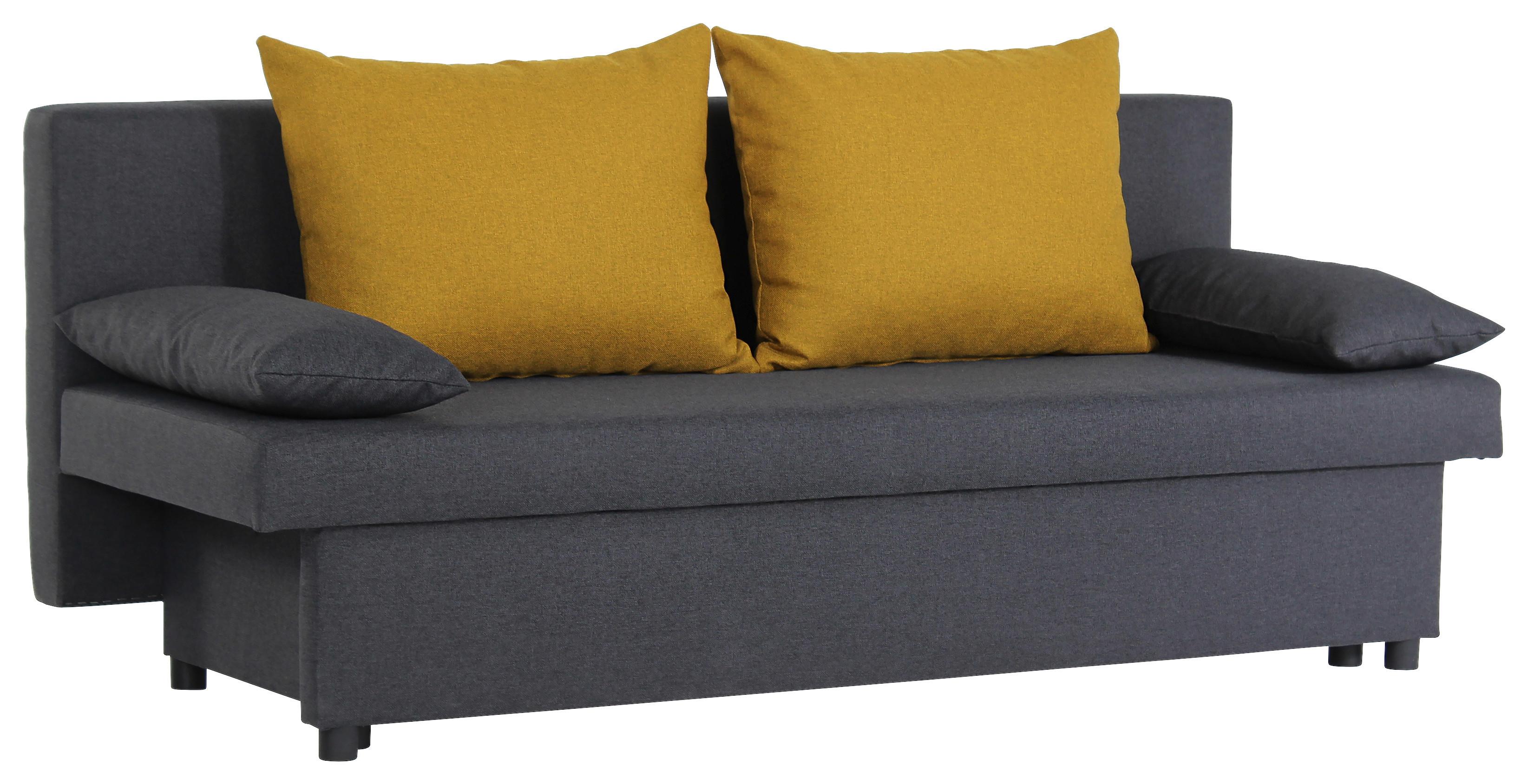 Kanapéágy Neo - sárga/sötétszürke, Basics, műanyag/karton (192/82/82cm) - Based