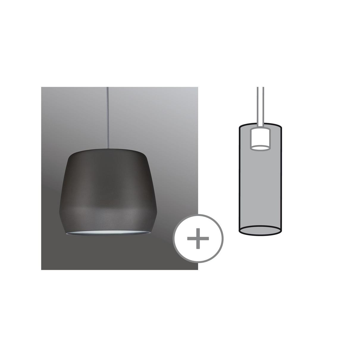 Schienensystem-Leuchtenschirm in Grau Ø 23cm - Grau, Design, Metall (23/28cm) - Paulmann