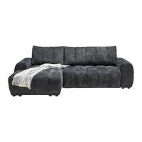Wohnlandschaft Bolonia Graphitfarben - Schwarz Hochglanz/Graphitfarben, MODERN, Textil/Metall (166/273cm) - Mömax