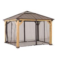 Pavillon-Seitenteil Gazbeo Netz ca. 310x220 cm - Braun, Basics, Textil (310/220cm) - Modante