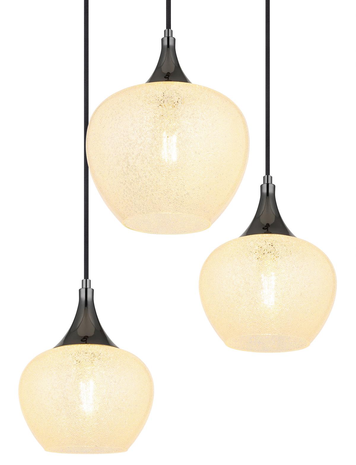 Hängeleuchte Maxy Klar/Schwarz max. 40 Watt - Klar/Schwarz, KONVENTIONELL, Glas/Metall (86/42/120cm) - Globo