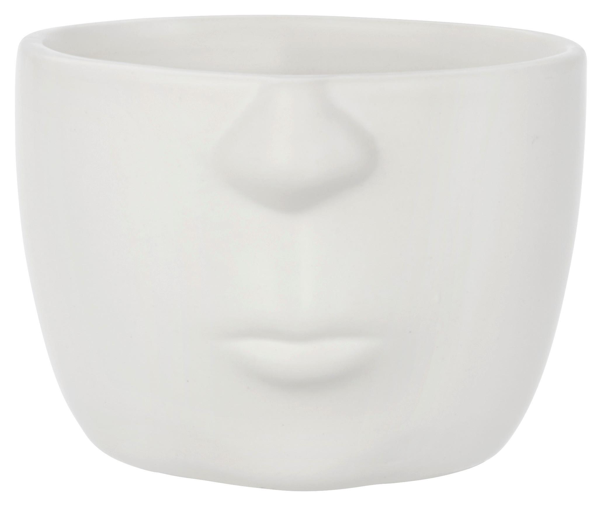 Kaspó Face - fehér, Modern, kerámia (12/9,5cm) - Modern Living