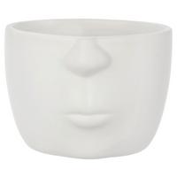 Kaspó Face - fehér, Modern, kerámia (12/9,5cm) - Modern Living
