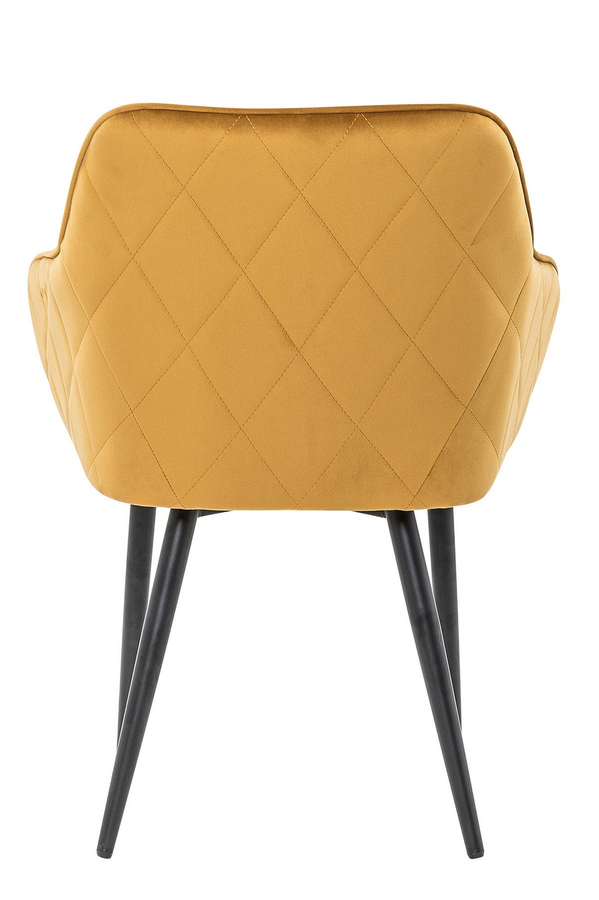 Naslanjač Samt, Gorčično Rumena - črna/gorčično rumena, Moderno, kovina/tekstil (61/85/60cm) - Livetastic