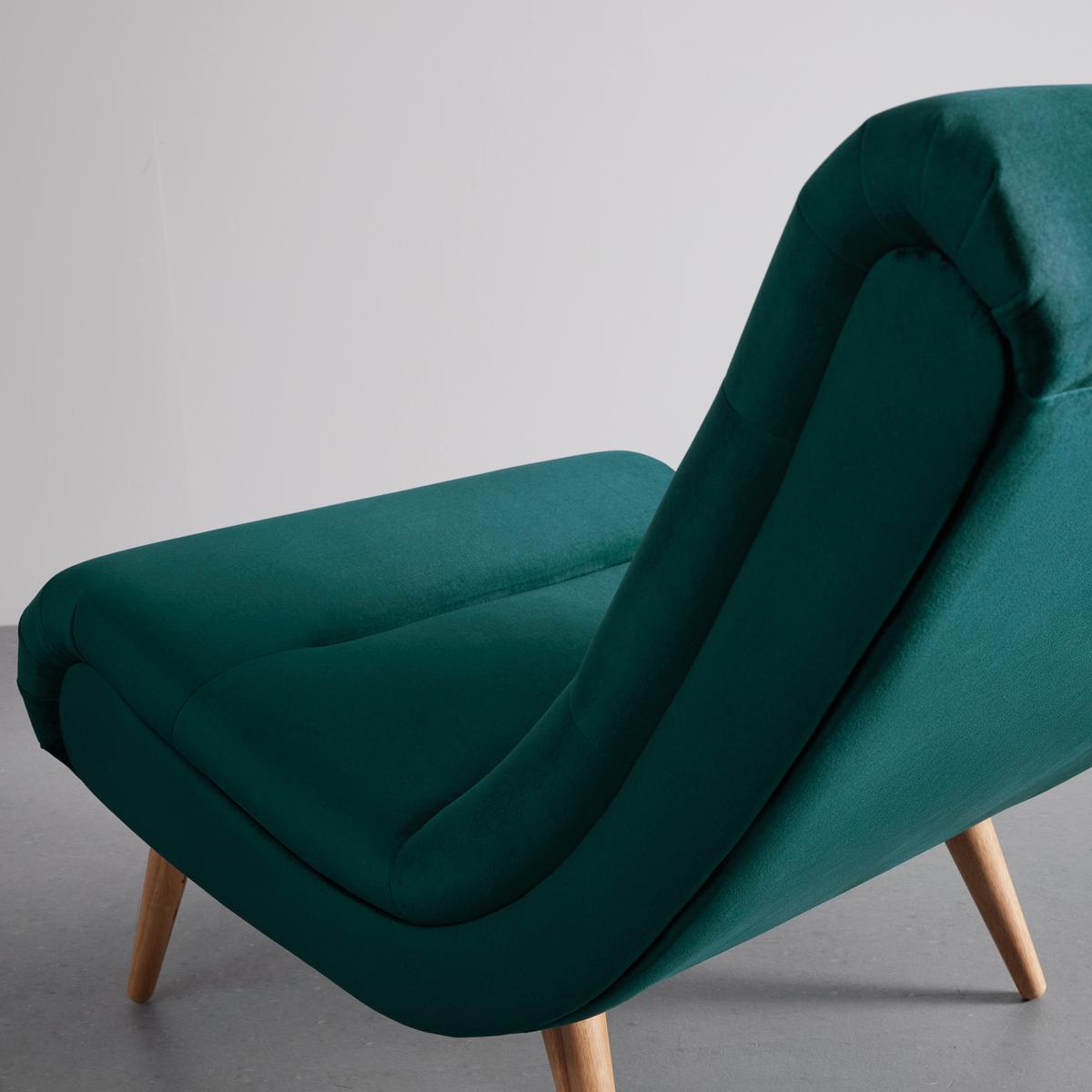 Sessel Jan Grün Samt - Naturfarben/Grün, MODERN, Holz/Textil (74/102/90cm) - Bessagi Home