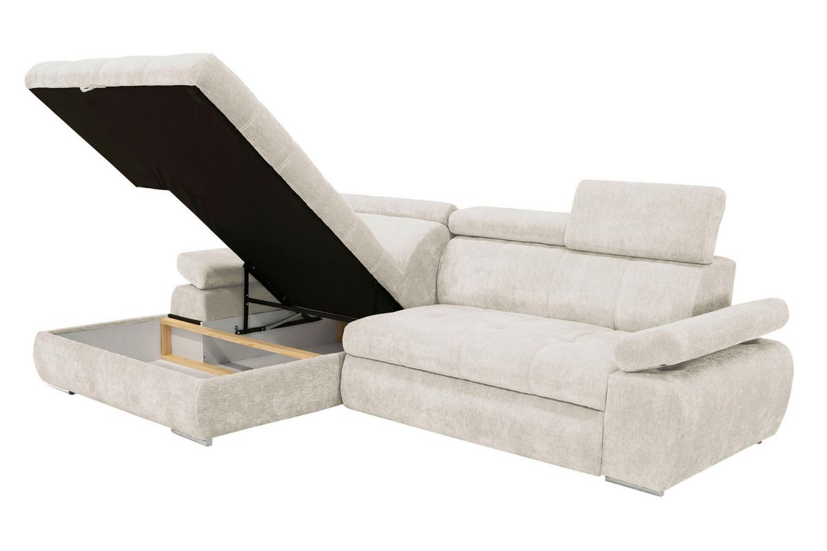 Kutna Garnitura Vegas - srebrne boje/bež, Design, drvo/tekstil (173/294cm) - Modern Living