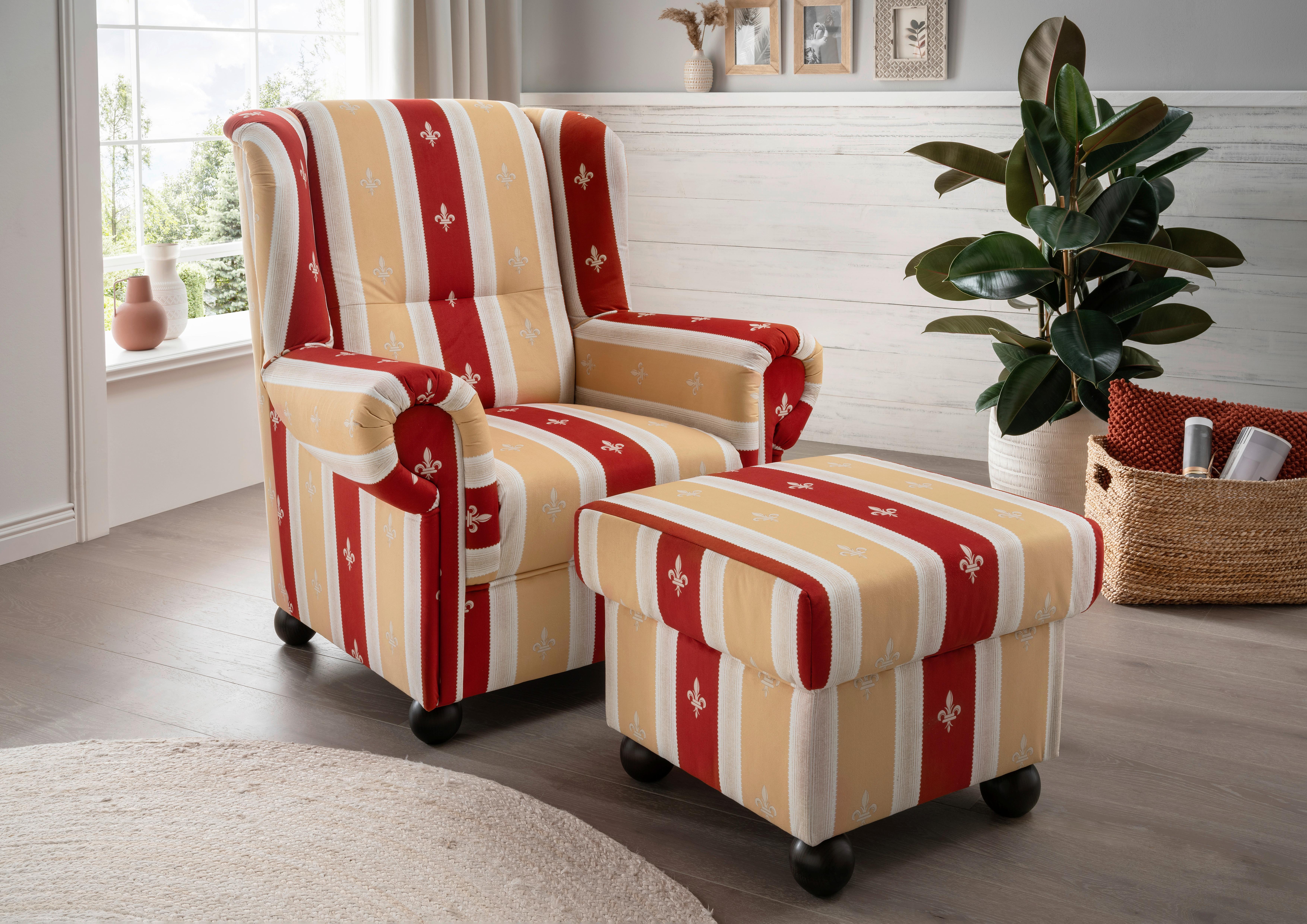 Sesselset Torello Rot Mikrofaser - Rot, KONVENTIONELL, Holz/Textil (92/102/145cm) - Livetastic