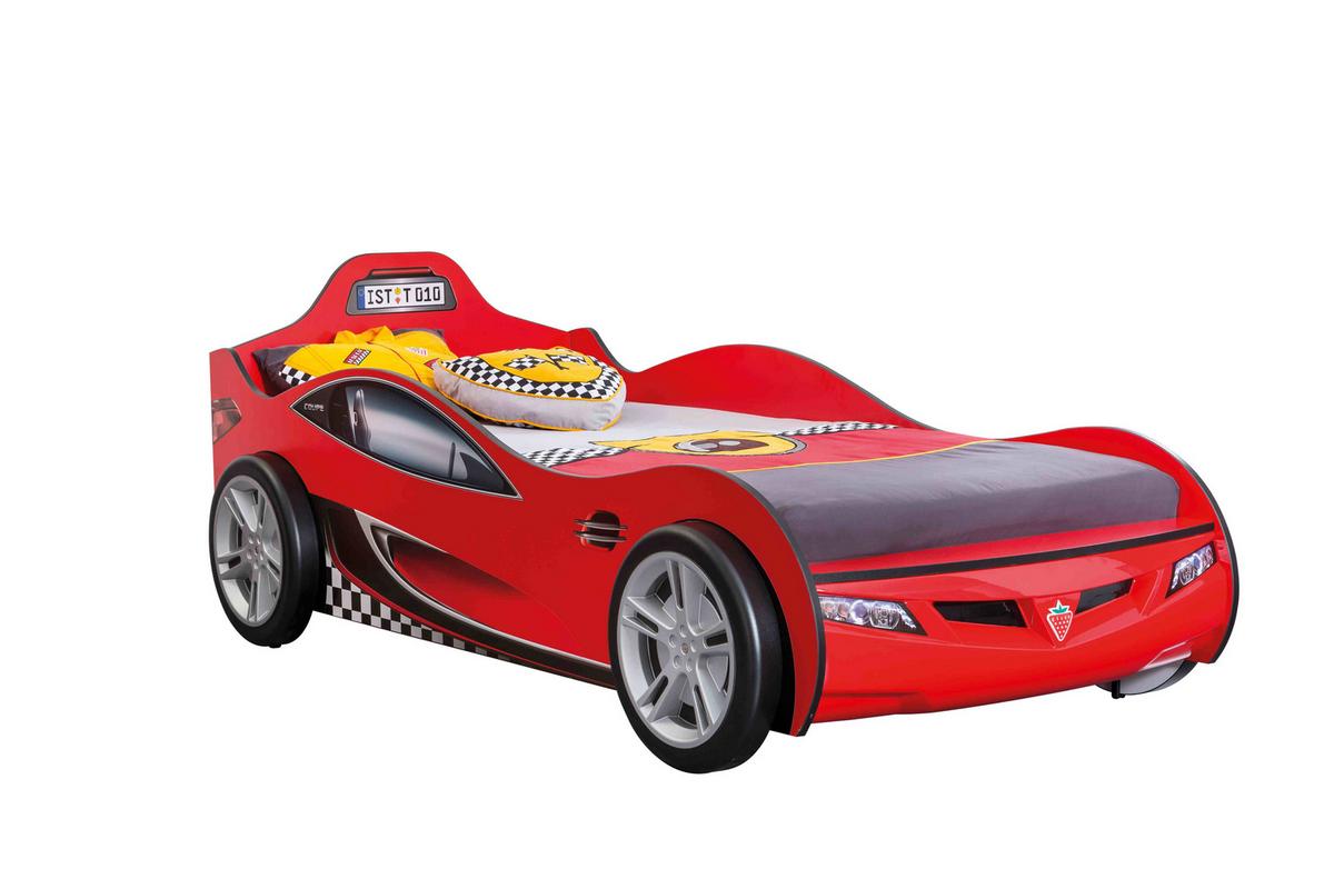Autós Ágy Race Cup - piros, Design, faalapú anyag (90/190cm)