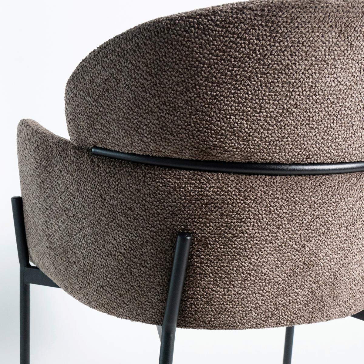 Armlehnstuhl Chloe Braun Webstoff Gepolstert - Schwarz/Braun, MODERN, Textil/Metall (62/79/59,5cm) - Bessagi Home