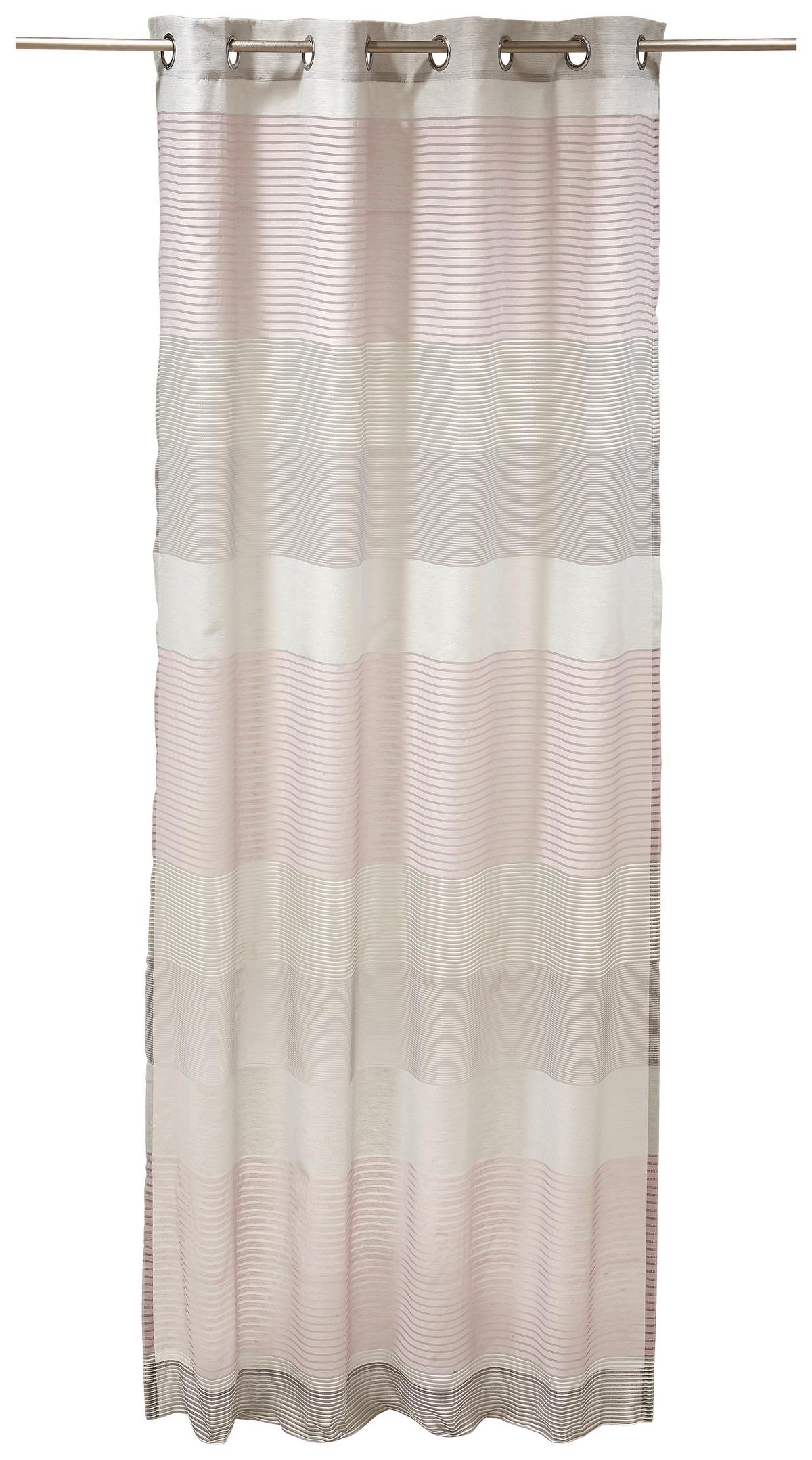 ZASŁONA NA PRZELOTKACH JOOP! J-GLEAM - jasnoszary/kremowy, Design, tkanina (140/250cm) - Joop!