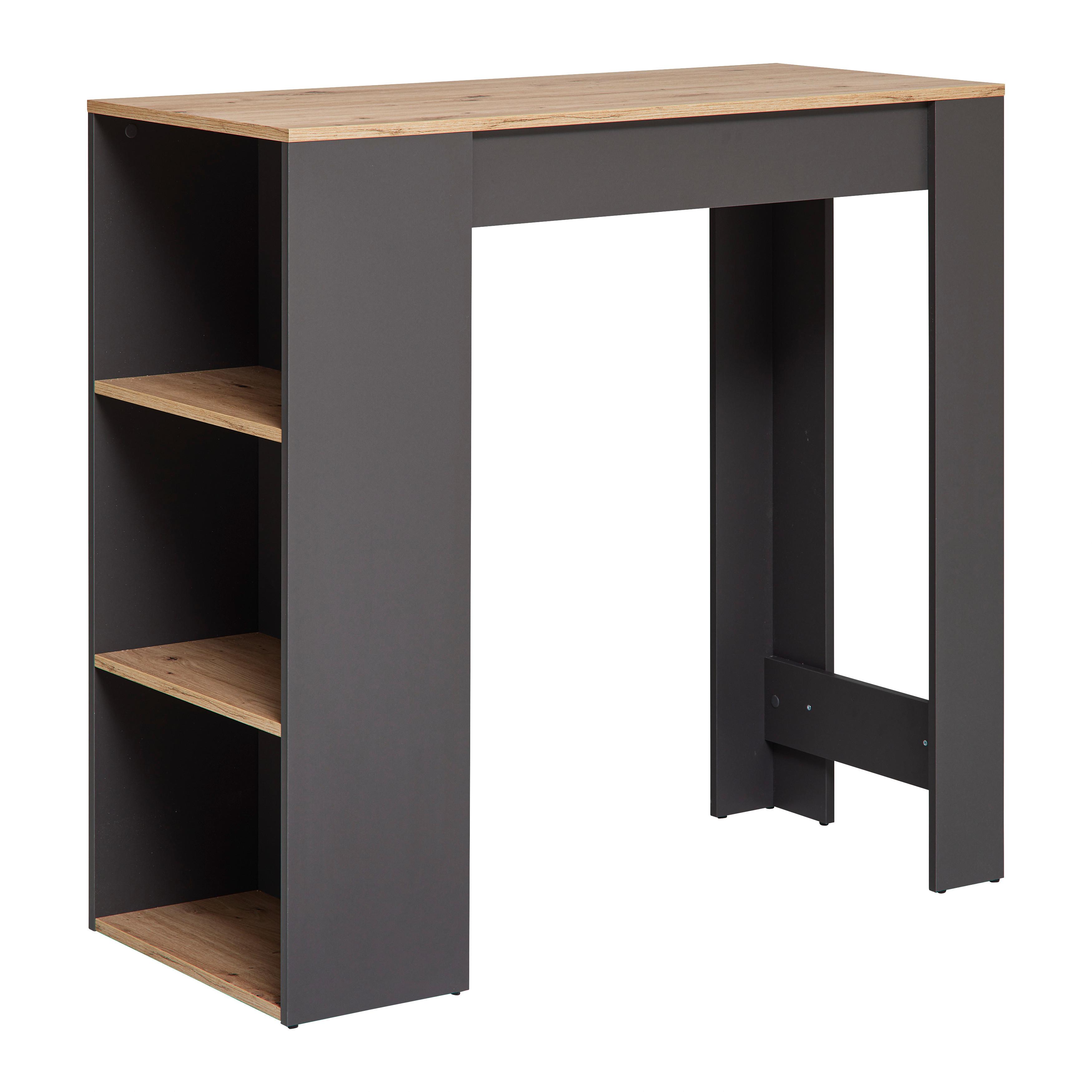 BARBORD DANDY - ek Artisan/svart, Modern, trä/plast (115/108/50cm) - Mömax