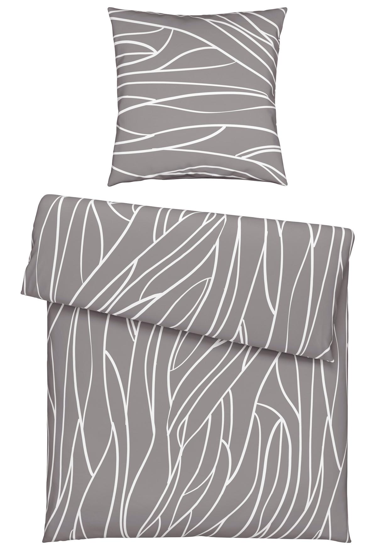 Bettwäsche Juliane Grau ca. 135x200cm - Grau, KONVENTIONELL, Textil (135/200cm) - Mömax
