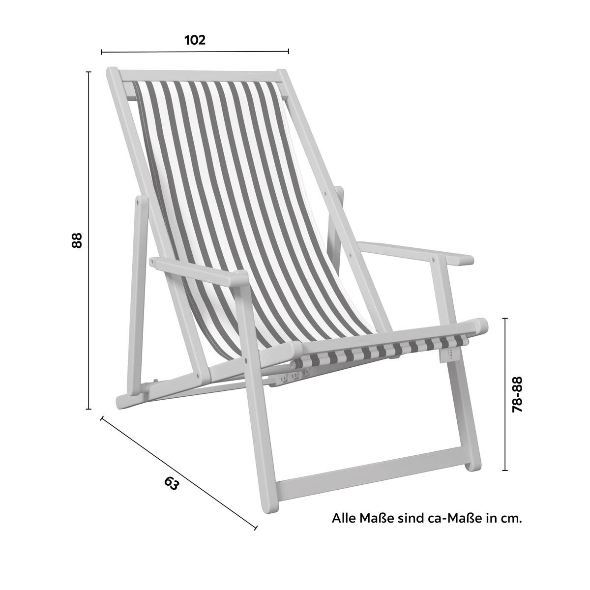 Gartenstuhl Lignano Akaziefarben ca. 102x88x63cm - Dunkelblau/Akaziefarben, Natur, Holz/Textil (102/88/63cm) - Mömax