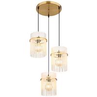 Lampă Suspendată Gorley - auriu, Konventionell, sticlă/metal (47/140null) - Globo