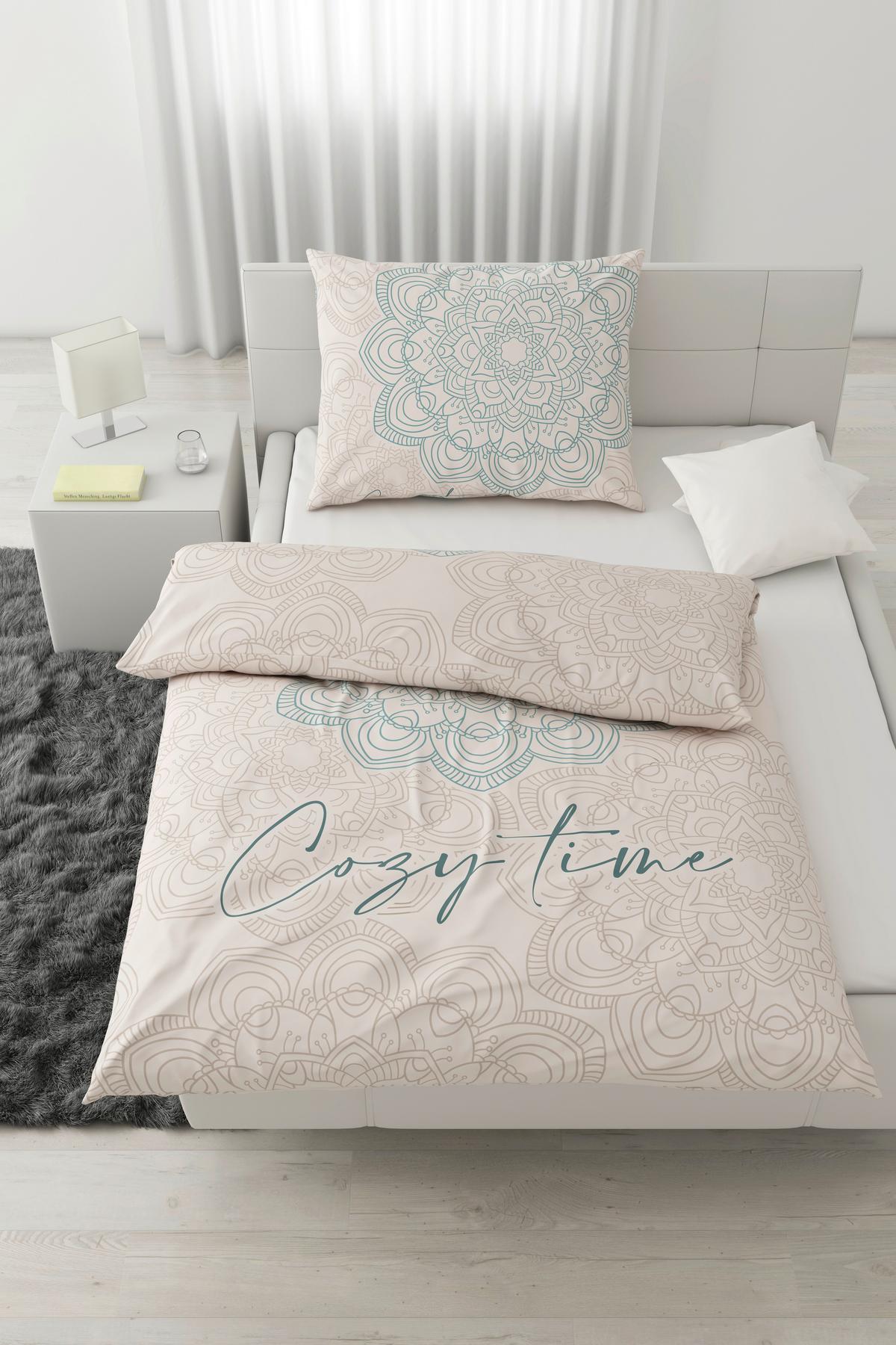 BETTWÄSCHESET KUSCHELZEIT - Beige, Konventionell, Textil (160/210cm) - Modern Living