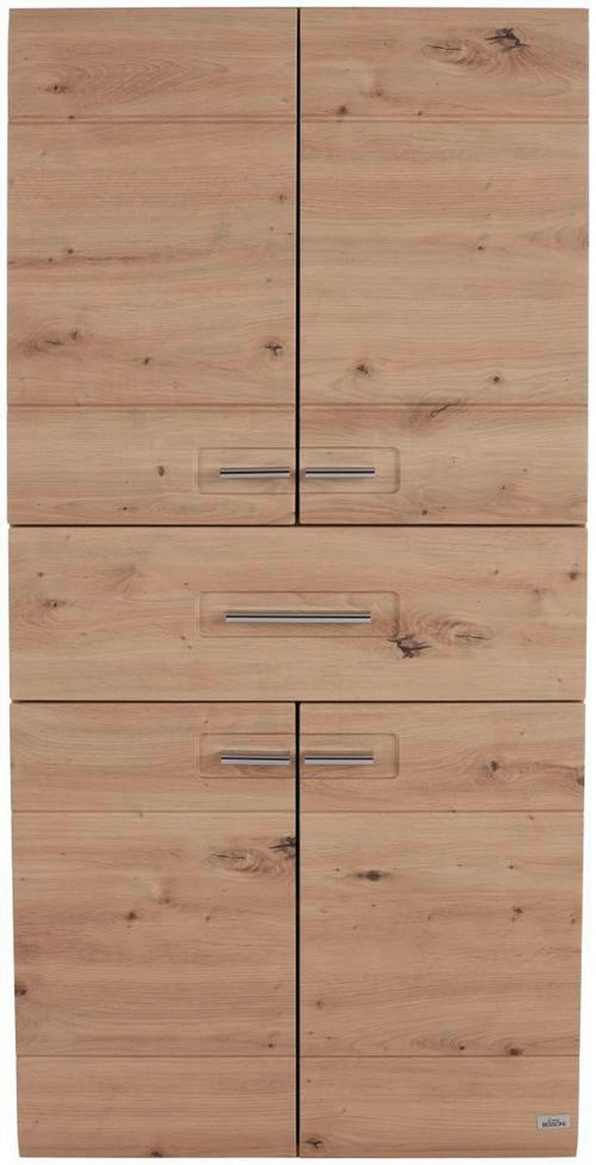 Srednje Visoka Omara Avensis 308 - barve kroma/barve hrasta, Moderno, kovina/leseni material (60/128,5/33cm) - Mömax