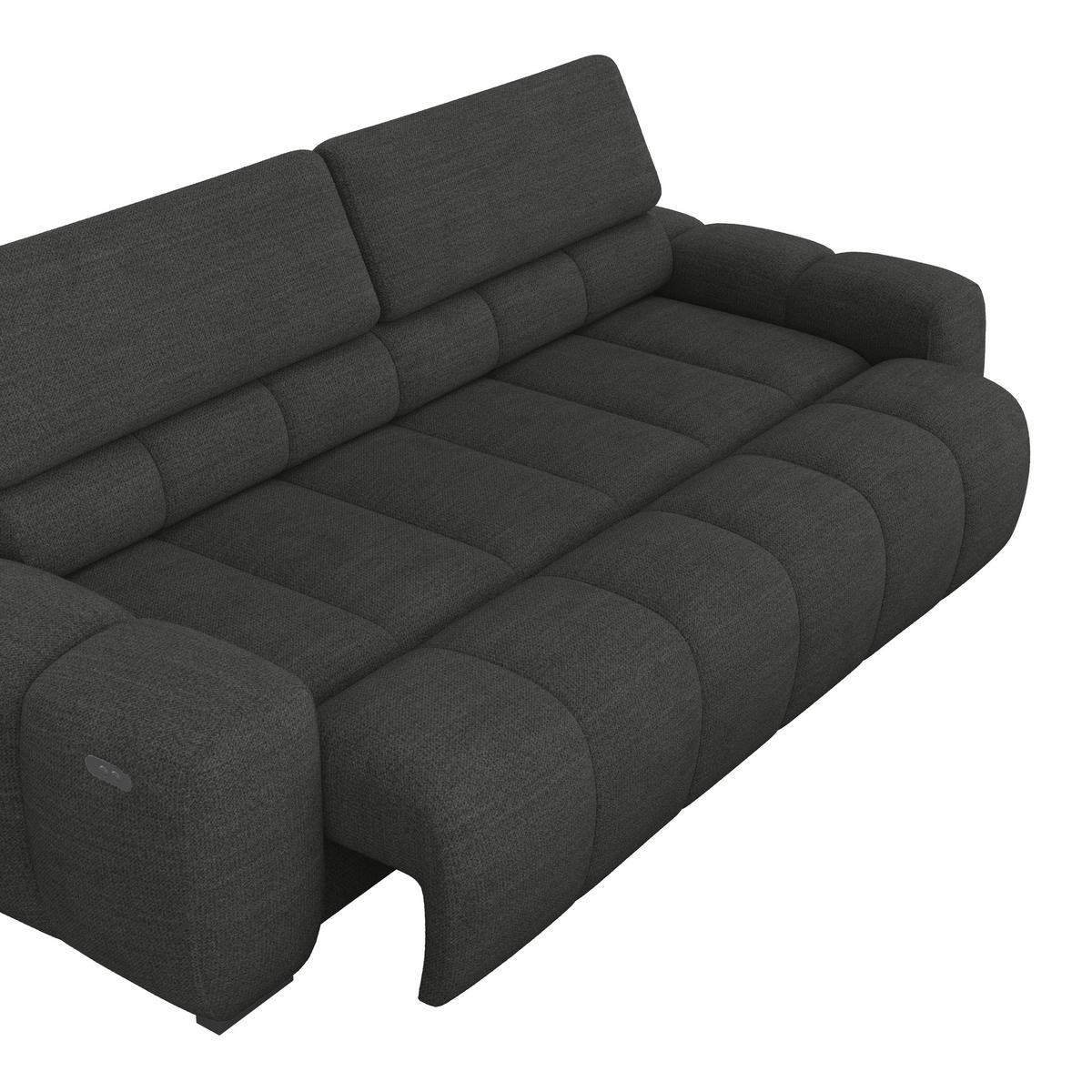 Velika Sofa Bull - crna, Design, tekstil/plastika (248/77-97/108cm) - Luca Bessoni