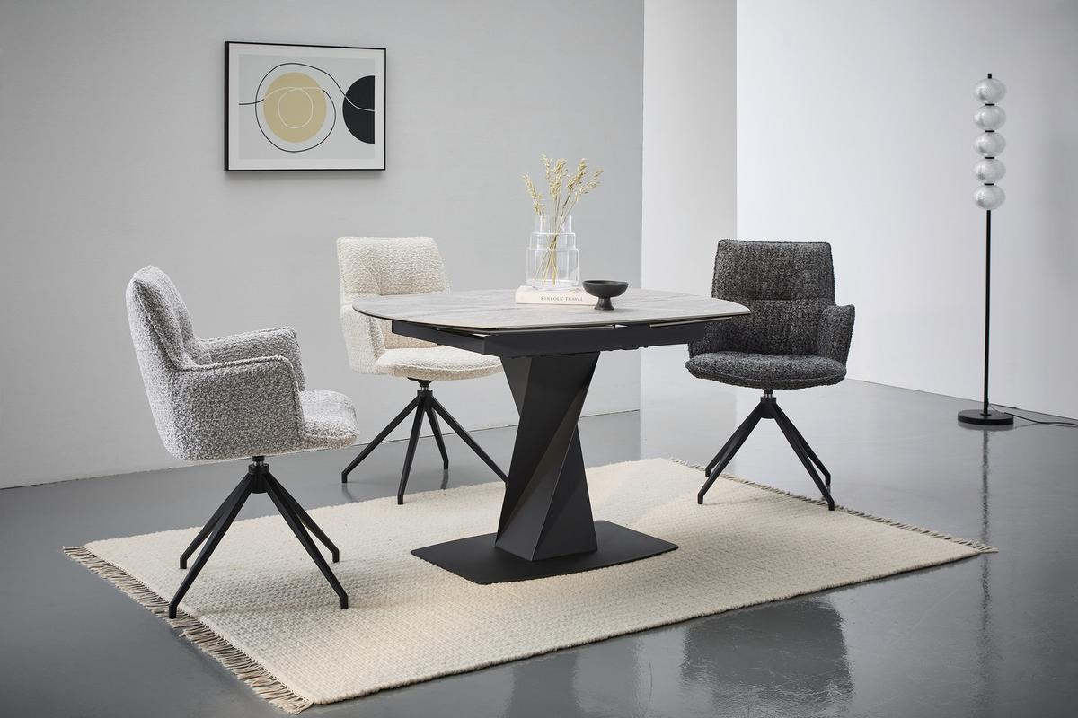 KRZESŁO Z PODŁOKIETNIKAMI OSAKA VENGA -EXKLUSIV- - ciemnoniebieski/czarny, Design, metal/tkanina (59/89,5/63cm) - Novel