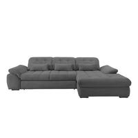 Ecksofa mit Bettkasten Rigatti ca. 314x184 cm Grau - Schwarz/Grau, MODERN, Textil/Metall (314/184cm) - Livetastic