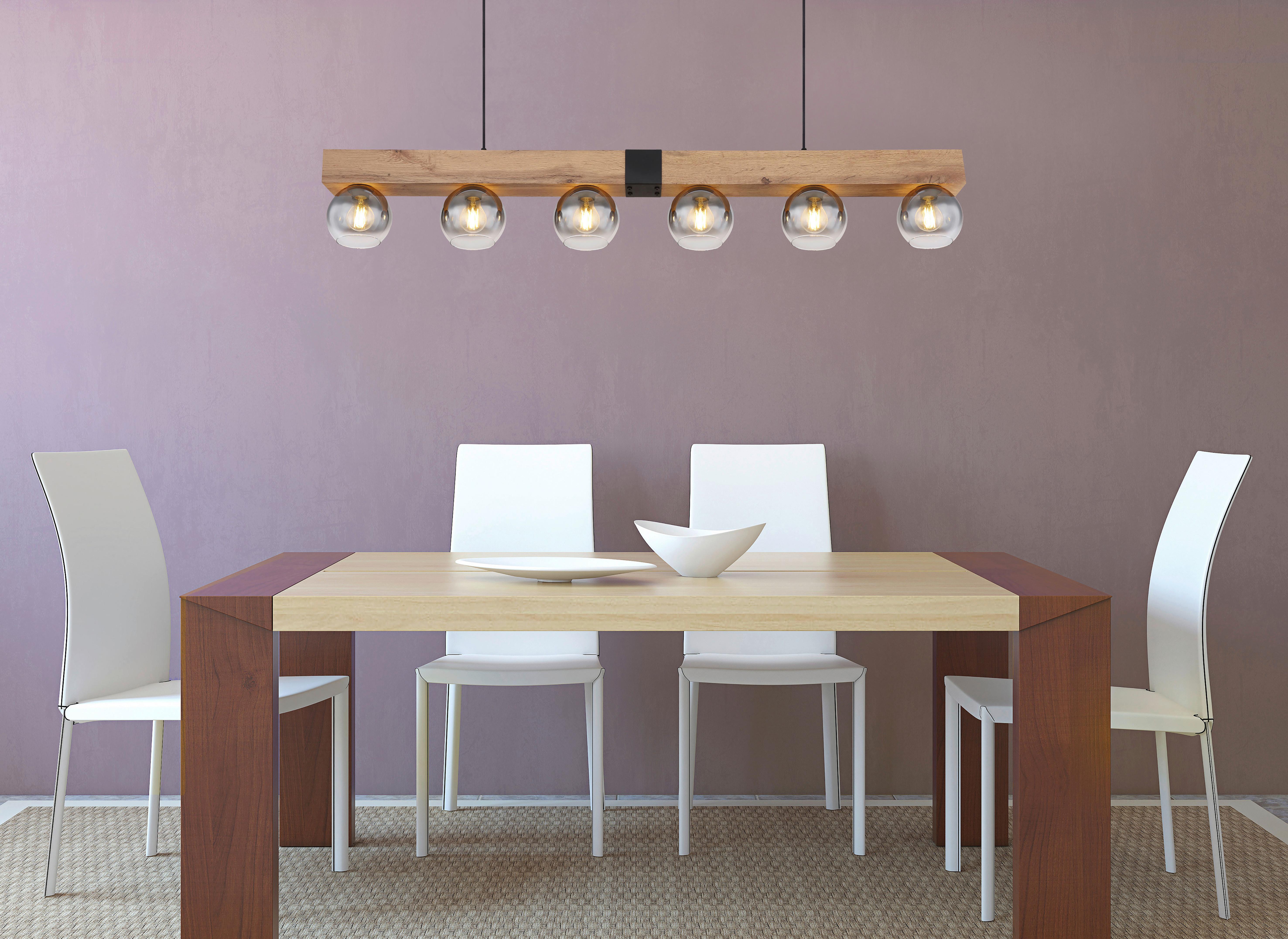 LAMPA WISZĄCA GAMS - czarny, Design, metal/drewno (140/15/120cm) - Novel