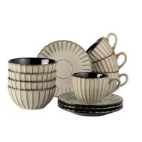 FRÜHSTÜCKSSERVICE CONFINO - Hellbraun, Basics, Keramik - Mäser