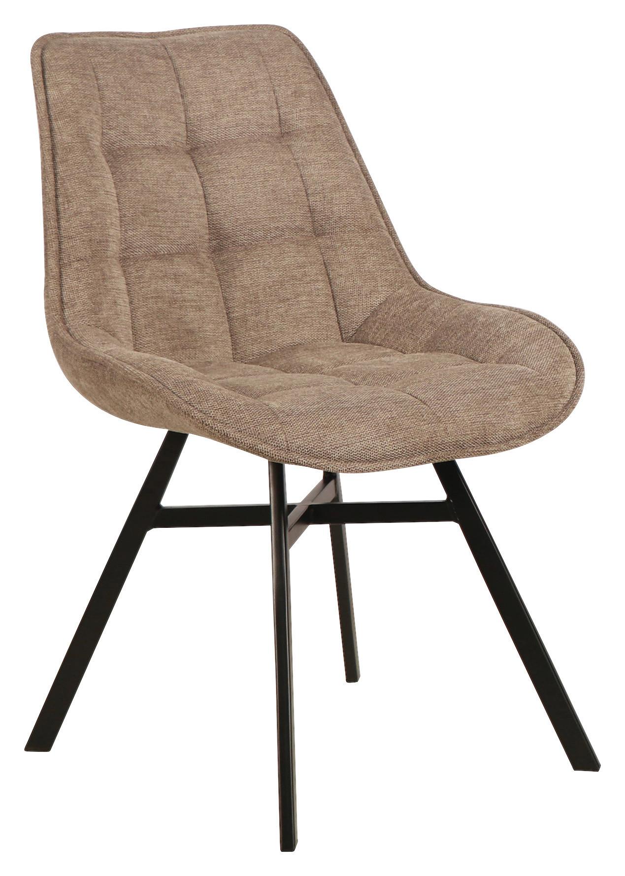 Stol Luna - črna/umazano rjava, Moderno, kovina/tekstil (53/87/61cm) - Mömax